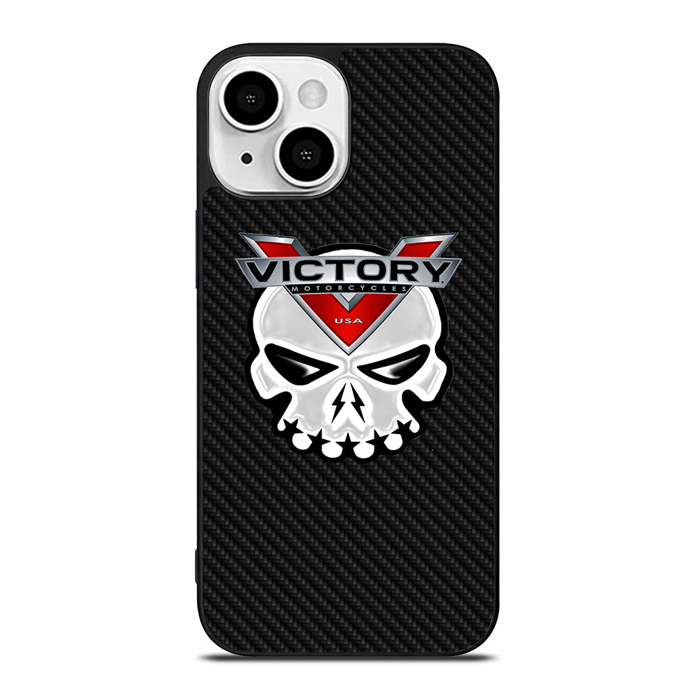 VICTORY MOTOR SKULL LOGO CARBON iPhone 13 Mini Case Cover