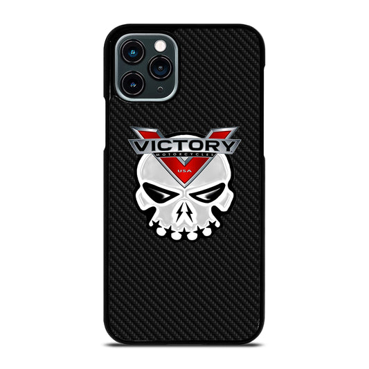 VICTORY MOTOR SKULL LOGO CARBON iPhone 11 Pro Case Cover