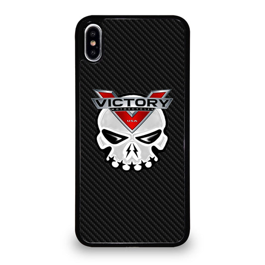VICTORY MOTOR SKULL LOGO CARBON iPhone XS Max Case Cover