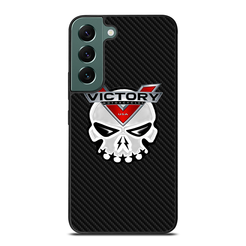 VICTORY MOTOR SKULL LOGO CARBON Samsung Galaxy S22 Case Cover