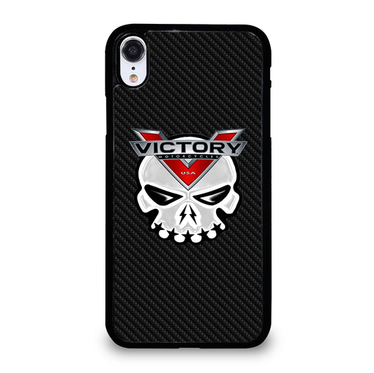 VICTORY MOTOR SKULL LOGO CARBON iPhone XR Case Cover