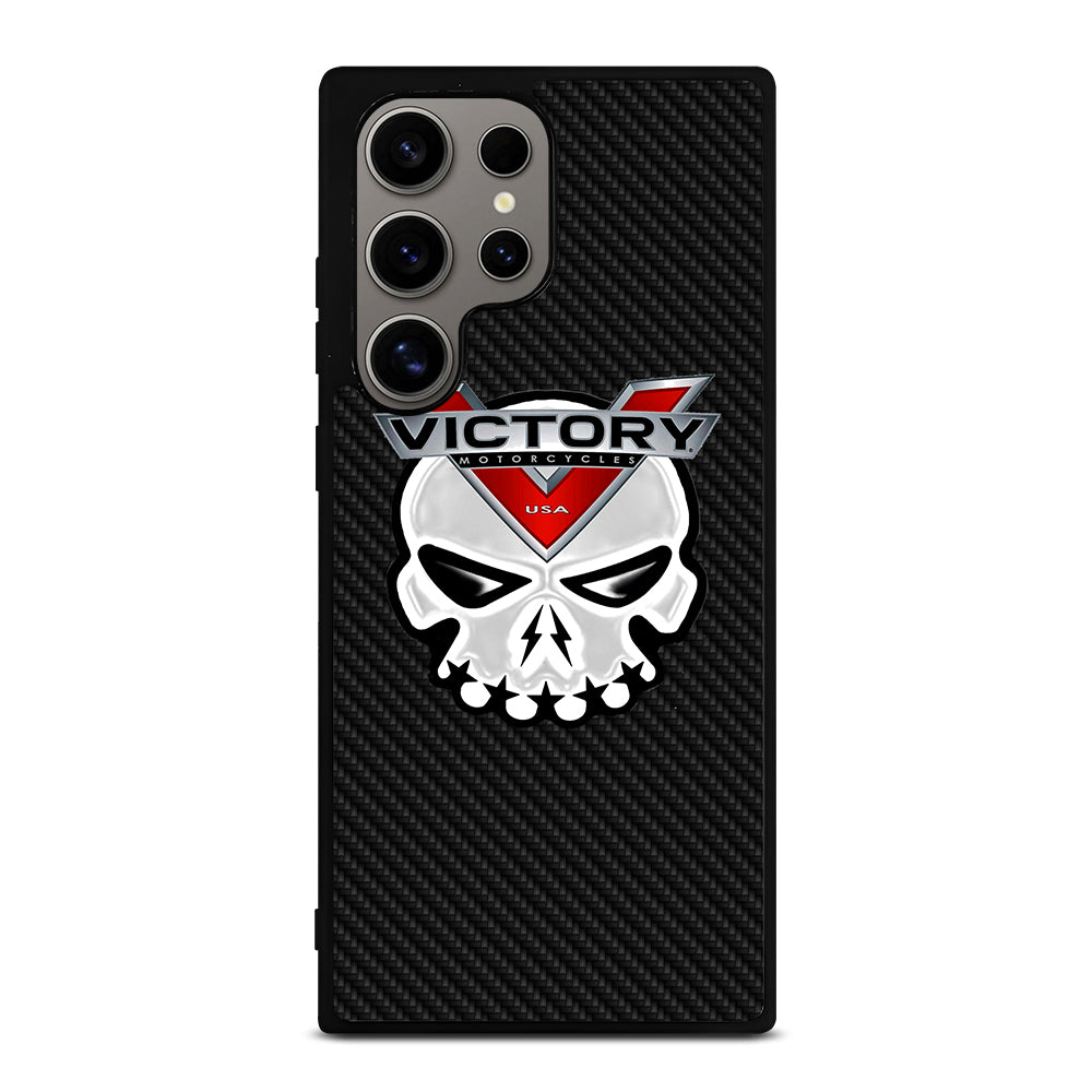 VICTORY MOTOR SKULL LOGO CARBON Samsung Galaxy S24 Ultra Case Cover
