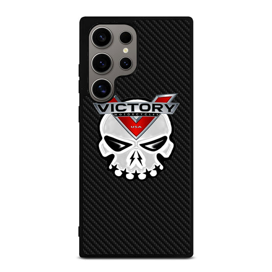 VICTORY MOTOR SKULL LOGO CARBON Samsung Galaxy S24 Ultra Case Cover