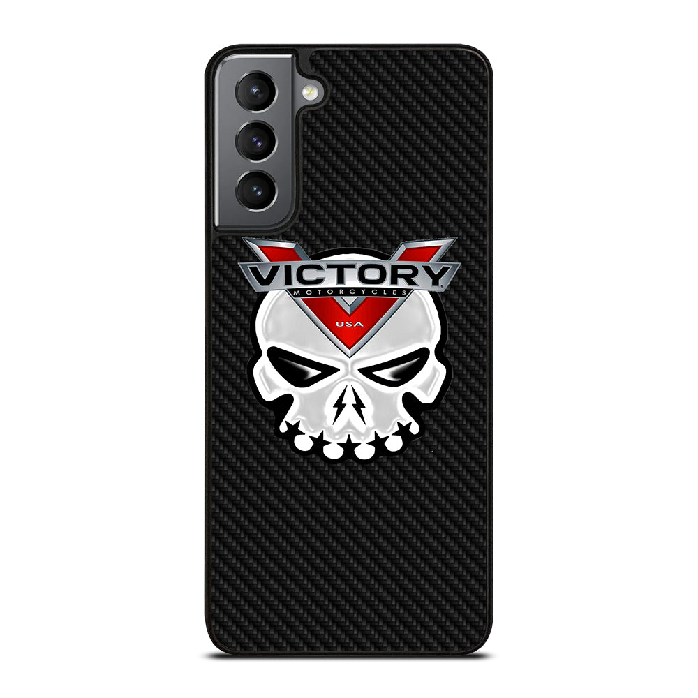 VICTORY MOTOR SKULL LOGO CARBON Samsung Galaxy S21 Plus Case Cover