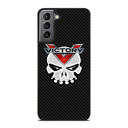 VICTORY MOTOR SKULL LOGO CARBON Samsung Galaxy S21 Plus Case Cover