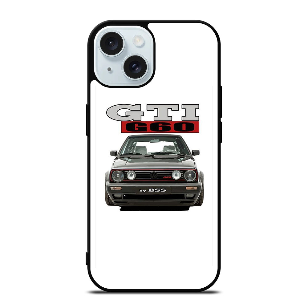 VW VOLKSWAGEN GTI CAR BLACK iPhone 15 Case Cover