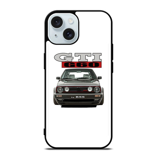 VW VOLKSWAGEN GTI CAR BLACK iPhone 15 Case Cover