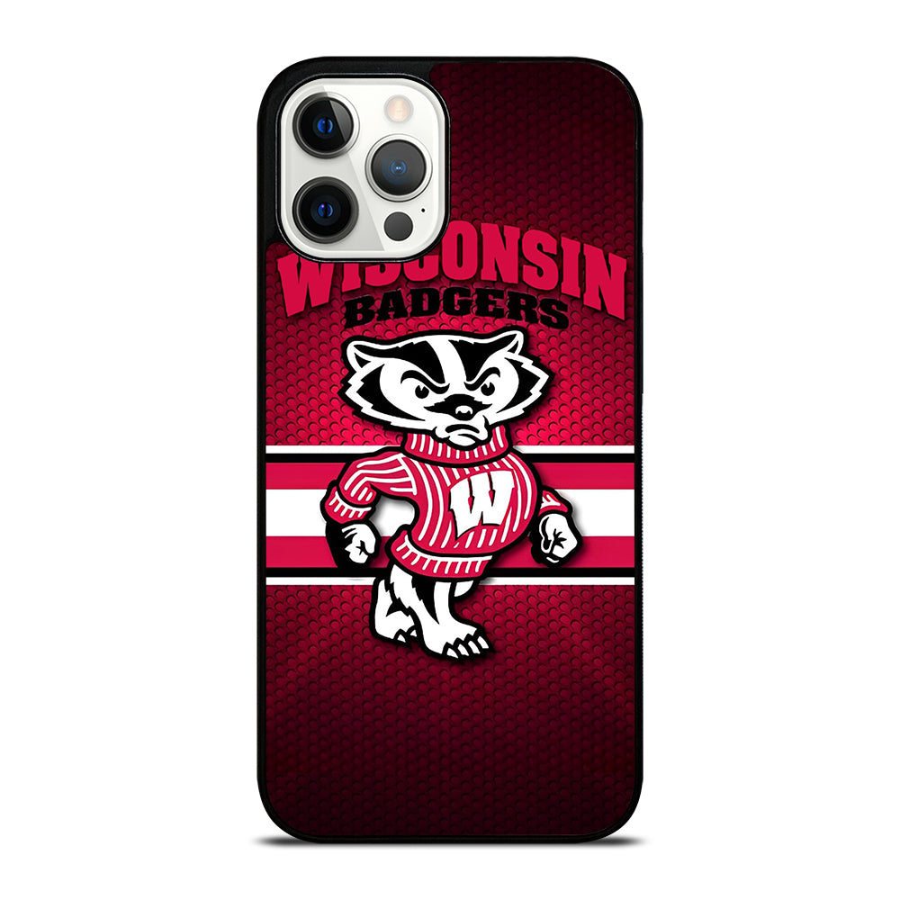 WISCONSIN BADGERS METAL LOGO iPhone 12 Pro Max Case Cover