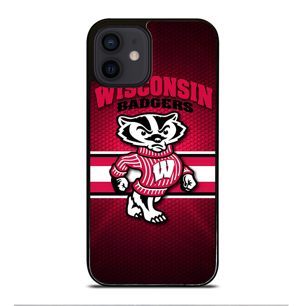 WISCONSIN BADGERS METAL LOGO iPhone 12 Mini Case Cover