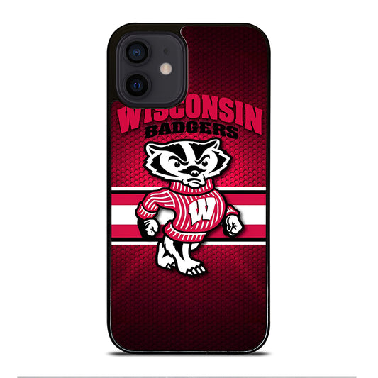 WISCONSIN BADGERS METAL LOGO iPhone 12 Mini Case Cover