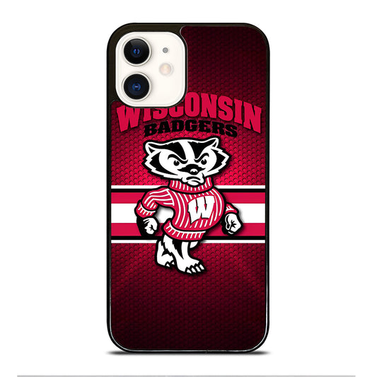 WISCONSIN BADGERS METAL LOGO iPhone 12 Case Cover