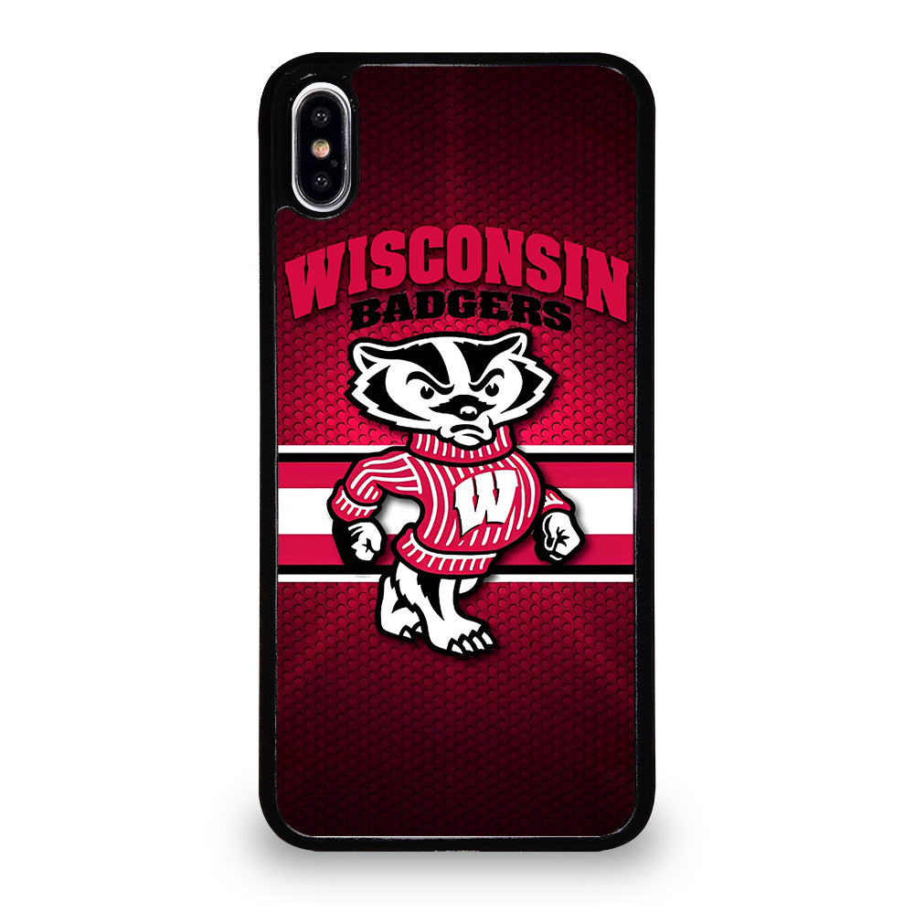 WISCONSIN BADGERS METAL LOGO iPhone XS Max Case Cover