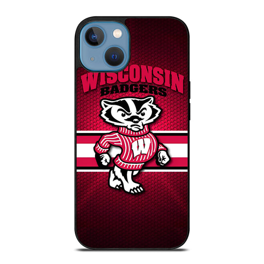 WISCONSIN BADGERS METAL LOGO iPhone 13 Case Cover