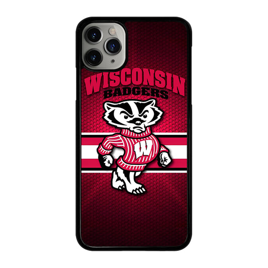 WISCONSIN BADGERS METAL LOGO iPhone 11 Pro Max Case Cover