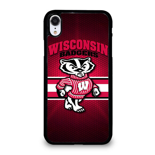 WISCONSIN BADGERS METAL LOGO iPhone XR Case Cover