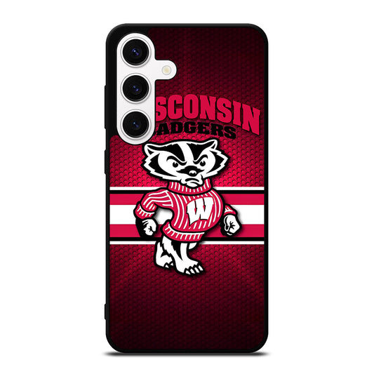 WISCONSIN BADGERS METAL LOGO Samsung Galaxy S24 Case Cover