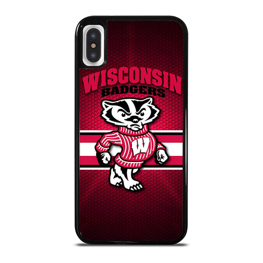 WISCONSIN BADGERS METAL LOGO iPhone X / XS Case Cover