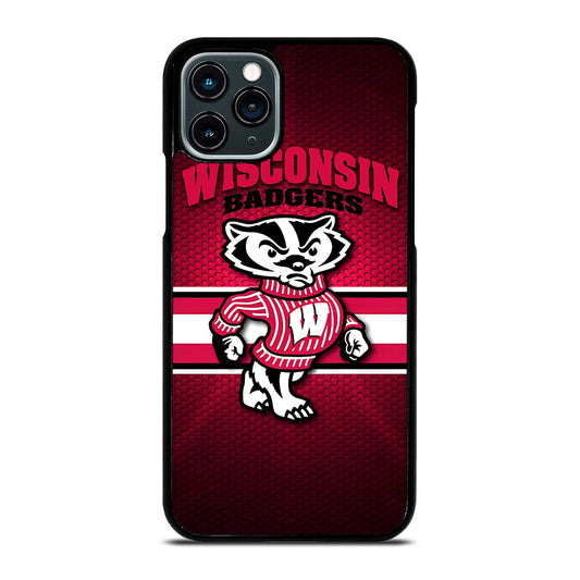 WISCONSIN BADGERS METAL LOGO iPhone 11 Pro Case Cover