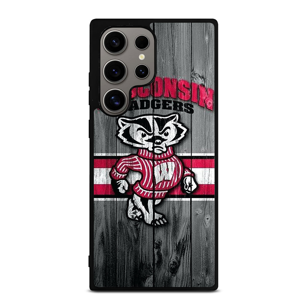 WISCONSIN BADGERS WOODEN LOGO Samsung Galaxy S24 Ultra Case Cover