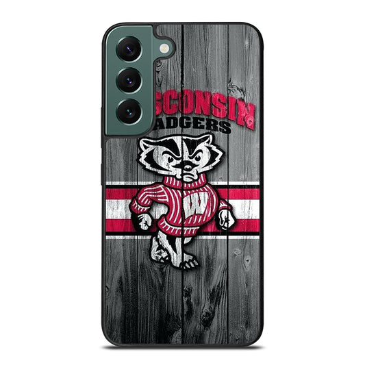 WISCONSIN BADGERS WOODEN LOGO Samsung Galaxy S22 Case Cover
