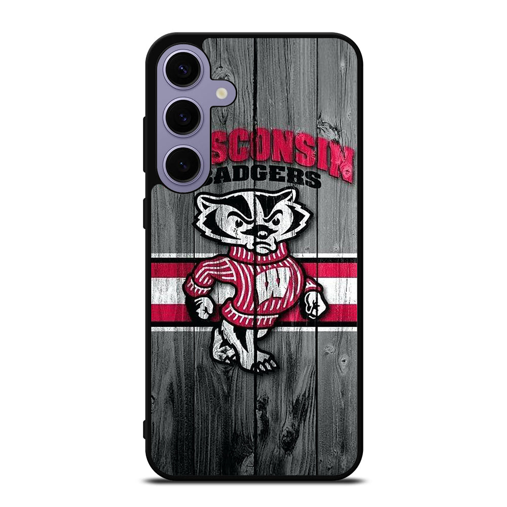 WISCONSIN BADGERS WOODEN LOGO Samsung Galaxy S24 Plus Case Cover