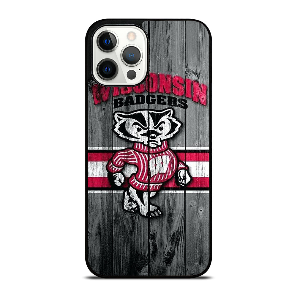 WISCONSIN BADGERS WOODEN LOGO iPhone 12 Pro Max Case Cover