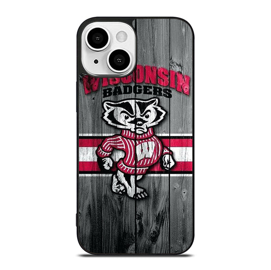 WISCONSIN BADGERS WOODEN LOGO iPhone 13 Mini Case Cover