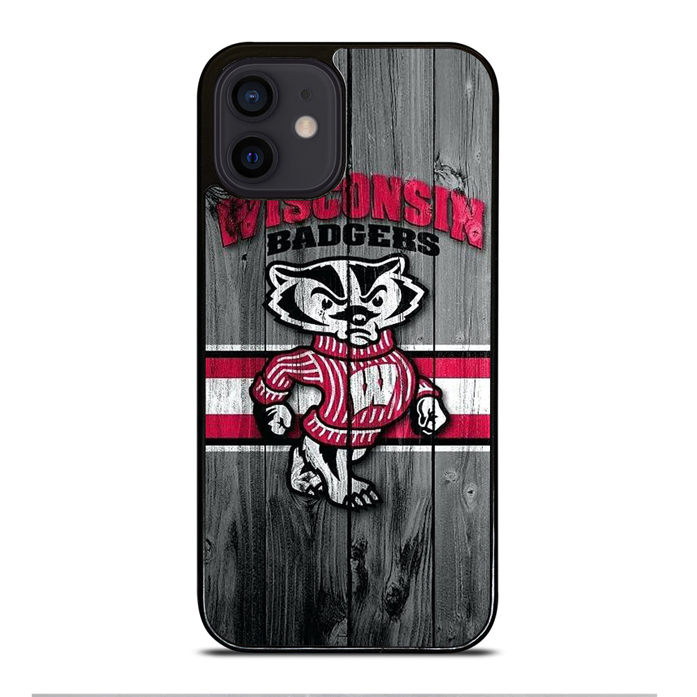 WISCONSIN BADGERS WOODEN LOGO iPhone 12 Mini Case Cover