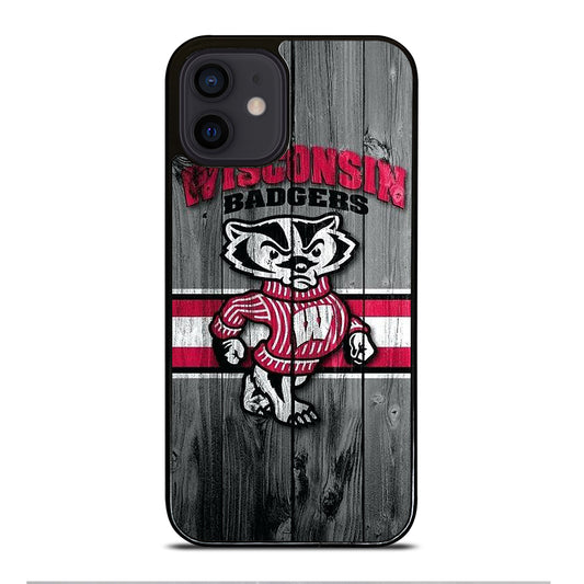 WISCONSIN BADGERS WOODEN LOGO iPhone 12 Mini Case Cover