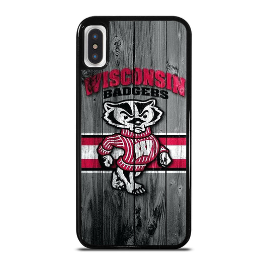WISCONSIN BADGERS WOODEN LOGO iPhone X / XS Case Cover