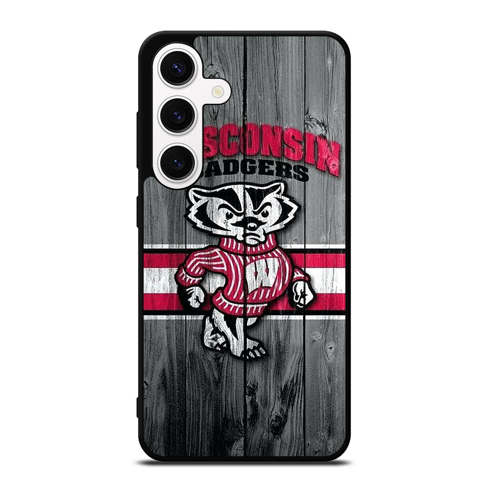 WISCONSIN BADGERS WOODEN LOGO Samsung Galaxy S24 Case Cover