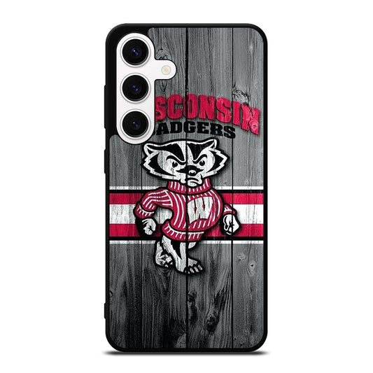 WISCONSIN BADGERS WOODEN LOGO Samsung Galaxy S24 Case Cover