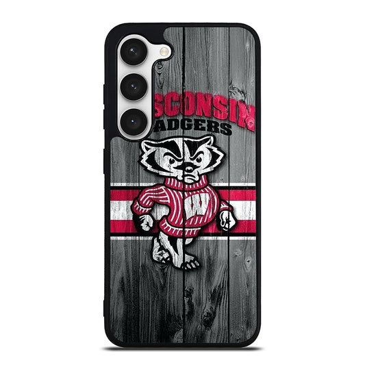 WISCONSIN BADGERS WOODEN LOGO Samsung Galaxy S23 Case Cover
